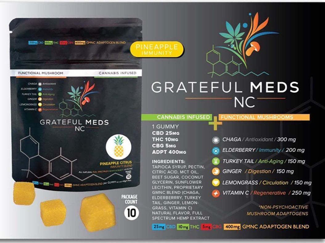 GratefulMeds (Pineapple Citrus) Immunity Blend Gummies 10cnt